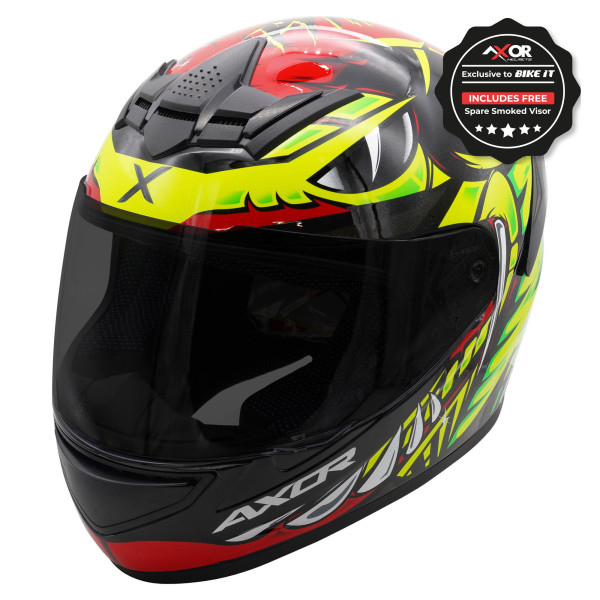 Axor Axor rage full face helmet - python red yellow black gloss - small